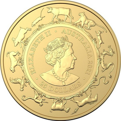 Royal Australian Mint: Lunar- Rok Bawoła 1/4 uncji Złota 2021