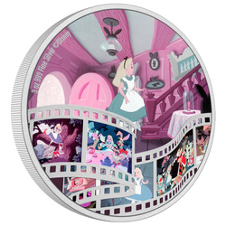 Niue: Disney Cinema Masterpieces - Alice nel Paese delle Meraviglie colorata 3 once d'argento 2023 Proof