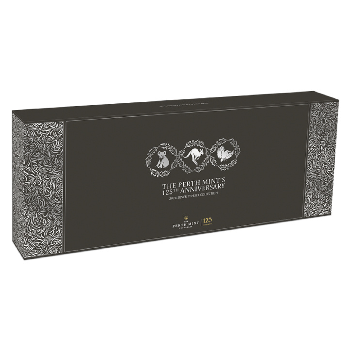Set di 4 monete Perth Mint 125° anniversario della fondazione 4 x 1 oncia d'argento 2024