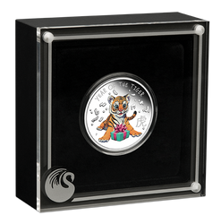 Lunar III: Pequeño Tigre de color 1/2 oz Plata 2022 Proof