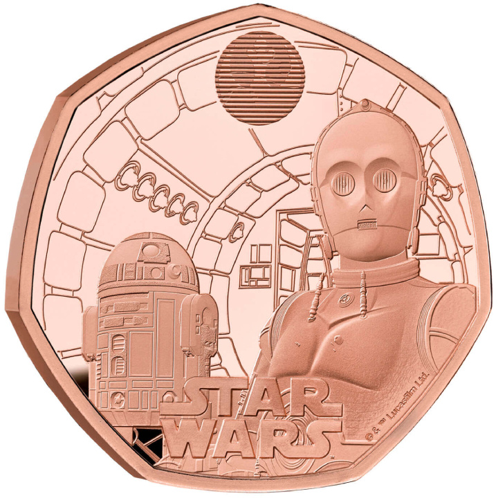 Star Wars : R2-D2 et C-3PO 50 pence d'or 2023 Proof
