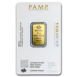 10 gram Gold Bar Pamp Suisse Veriscan