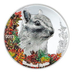  Mongolia: Woodland Spirits - Chipmunk coloured 1 oz Silber 2023 Proof High Relief Coin