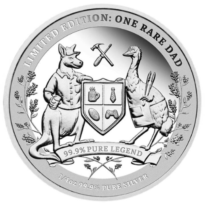 Dads Club Official Member Medallion 1/4 uncji Srebra Prooflike