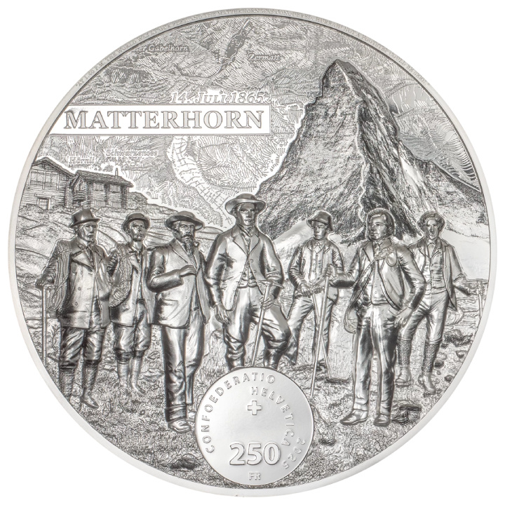 Switzerland: The Matterhorn 2000 gramów Srebra 2025 Proof