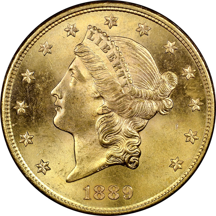 Liberty Head 20 dolarů zlato 1889