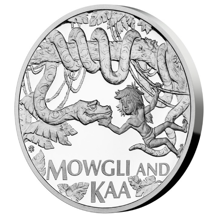 Niue: The Jungle Book - Mowgli and Snake Kaa $1 Silber 2022 Proof
