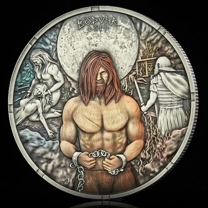 Srebrna Moneta Germania Mint: Bödvar Saga - Loss kolorowana 1 uncja Srebra 2026 Antiqued Coin