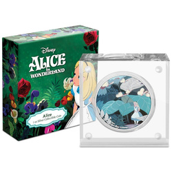 Niue : Disney Alice au pays des merveilles - Alice colorée 1 once d'argent 2021 Proof