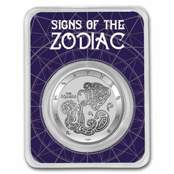 Tokelau: Serie del Zodiaco - Acuario 1 oz Plata 2022 Losa