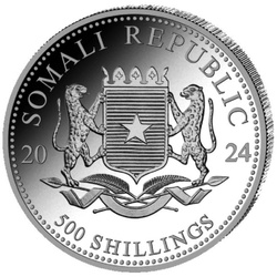 Fauna africana: Elefante somalo 5 once d'argento 2024