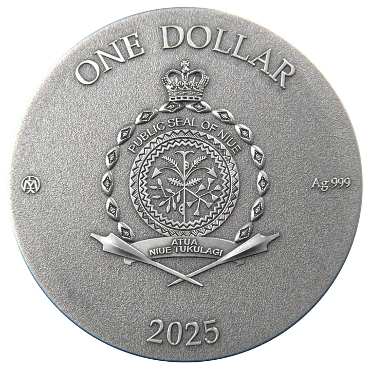 Niue: Bílý Králík odpočívá barevná 1 unce Stříbra 2025 Prooflike