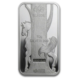 Lingot d'argent de 10 grammes série Lunar Année du Cheval