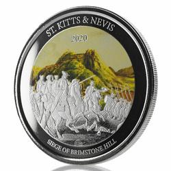 St. Kitts és Nevis: Brimstone Hill ostroma színes 1 uncia ezüst 2020 Proof