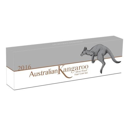 Collection de 4 pièces en argent Kangourou australien - 1 once, 1/2 once, 1/4 once, 1/10 once 2016