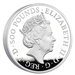 The Royal Tudor Beasts: The Yale of Beaufort 1000 gramů stříbra 2023 Proof