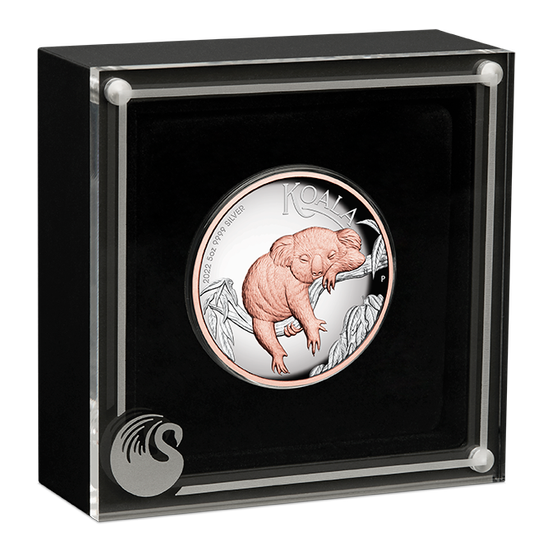 Koala australiano coloreado 5 oz Plata 2022 Proof Alto Relieve