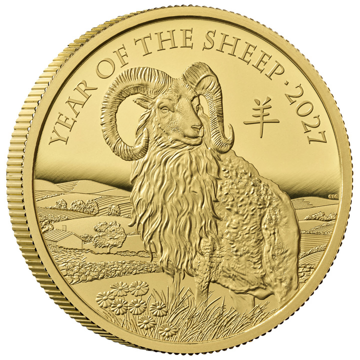 Gold Coin The Royal Mint: Lunar - Year of the Sheep 1 oz Gold 2027 Proof