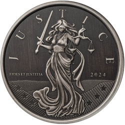 Gibilterra: Lady Justice 1 oncia d'argento 2024 Moneta antica
