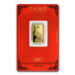 5 gram Gold Bar Lunar Year of the Rooster