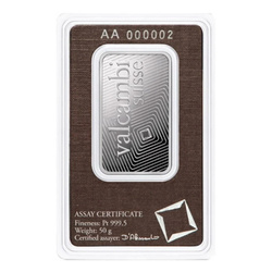 Valcambi 50 gram Platinum Bar