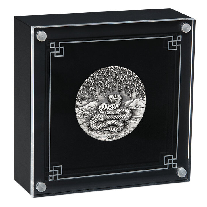 Perth Mint: Lunar III - Year of the Snake 2 oz Silber 2025 Antiqued Coin