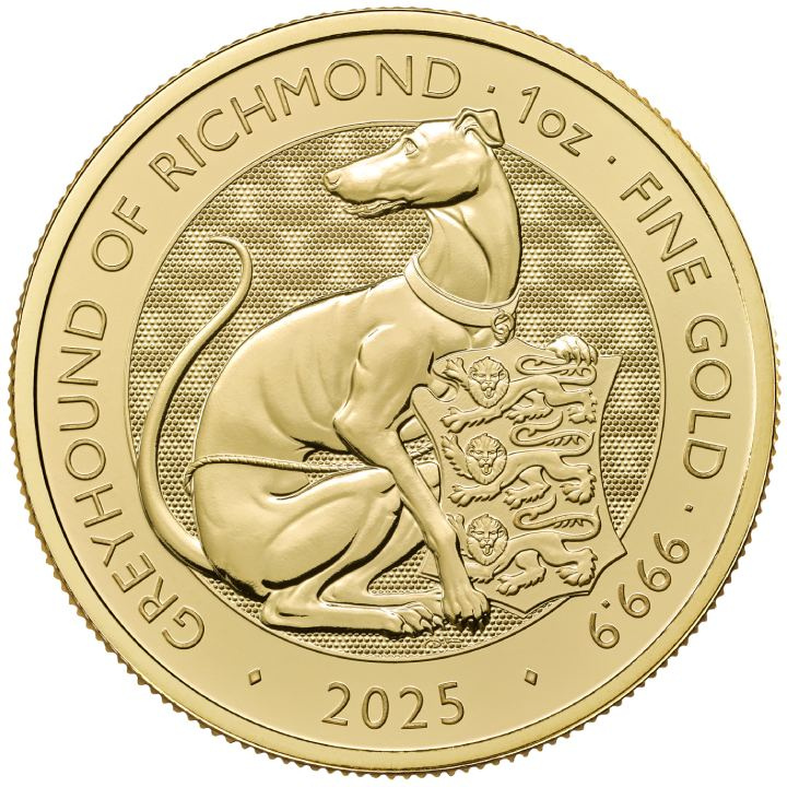The Royal Tudor Beasts: The Greyhound of Richmond 1 uncja Złota 2025