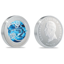 New Zealand: Mangōpare 1 kolorowany 1 uncja Srebra 2025 Proof 