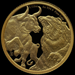 Ciad: Bull & Bear 1/10 oncia d'oro 2023