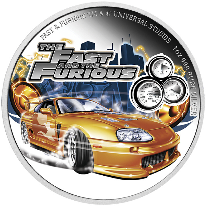 Niue: Fast and Furious colorato 1 oncia d'argento 2023 Proof