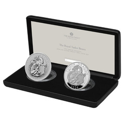 The Royal Tudor Beasts - The Tudor Dragon Silver Proof Two-Coin Set 2024
