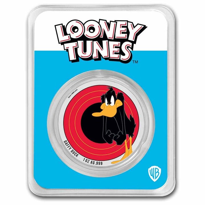 Samoa : Looney Tunes - Daffy Duck coloré 1 once d'argent 2022 Slab