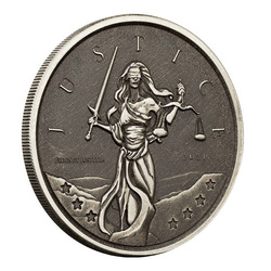 Gibraltar : Lady Justice 1 once d'argent 2021 Antique Coin