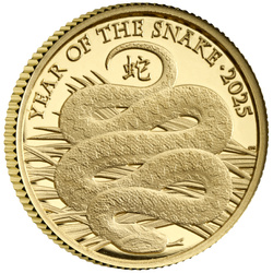 Royal Mint Lunar: Anno del Serpente 1/40 oncia d'oro 2025 Proof