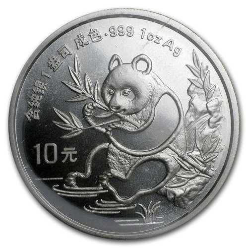 Chińska Panda 1 uncja Srebra 1991