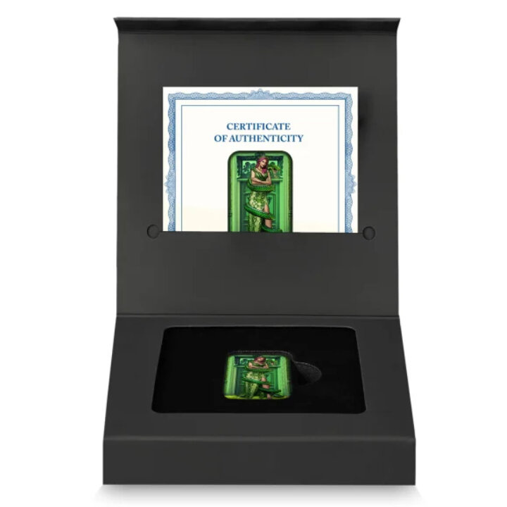 Asturmint: The Deadly Seven Sins - Envy coloured 2 oz Silver Bar 2024 Antique Finish