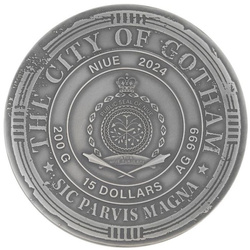 Niue: DC Comics - Batman coloreada 200 g Plata 2024 High Relief Antiqued Coin