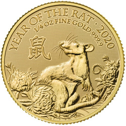 Royal Mint Lunar: Rok Szczura 1/4 uncji Złota 2020