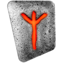 Lingot Germania Mint : Runes - Algiz coloré 1 once d'argent finition antique