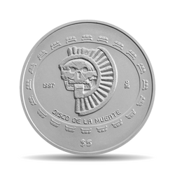 1997 Mexico 1 oz Silber 5 Disco de la muerte