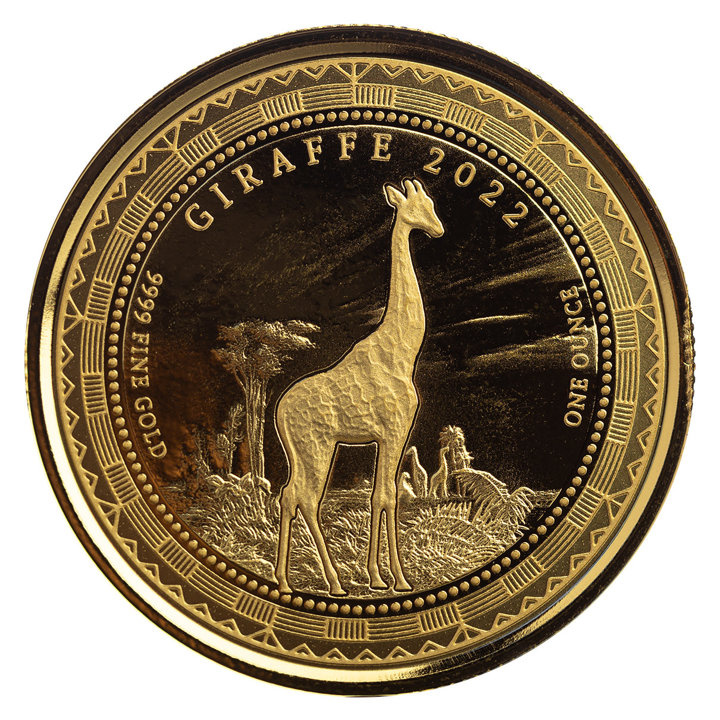 Equatorial Guinea: Giraffe 1 uncja Złota 2022 Proof