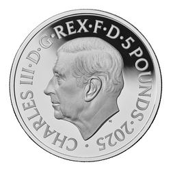 A 150-a aniversare a emisiunii Liberty colorată £5 argint 2025 Proof