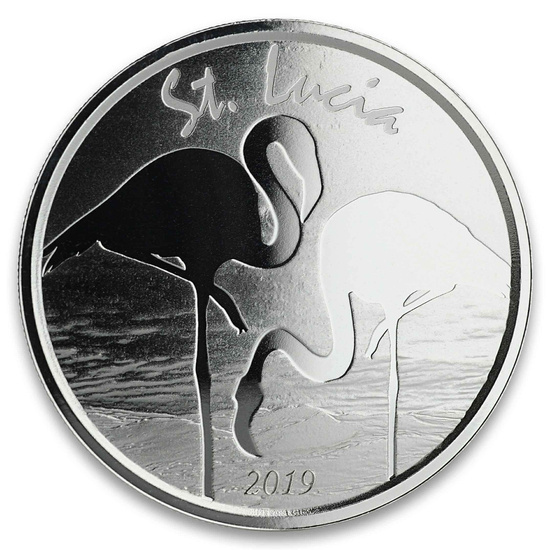 Sainte-Lucie : Flamingo 1 oz d'argent 2019