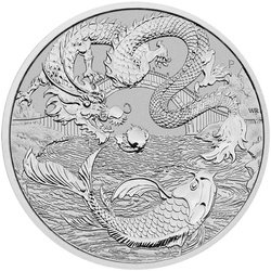 Chinese Myths and Legends: Dragon & Koi 1 oz Silver 2023