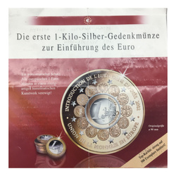 Silver Coin Benin: Euro Introduction Gold-Plated 10,000 Francs 2002 Proof