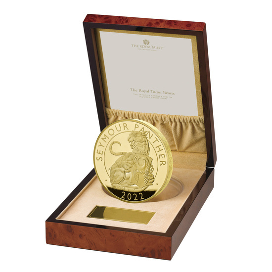 The Royal Tudor Beasts: Seymour Panther 1000 grammi d'oro 2022 Proof