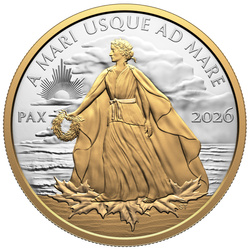 Canadá: Peace Dollar Chapado en oro $50 Plata 2026 Proof
