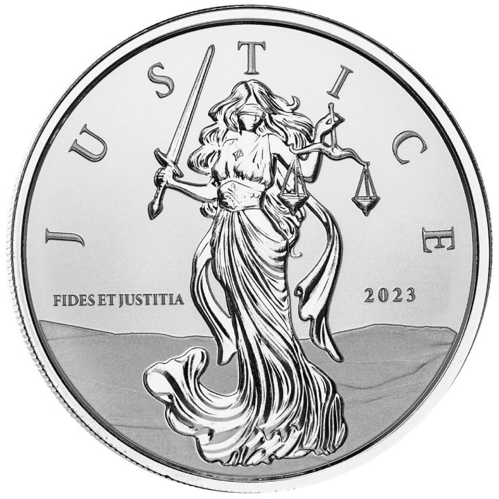 Gibraltar: Lady Justice 1 uncja Srebra 2023 Prooflike