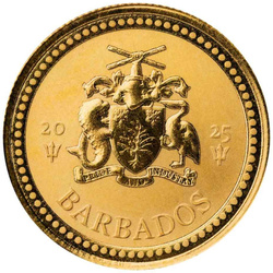 Barbados: Trident, 1/10 oz Gold, 2025, Prooflike