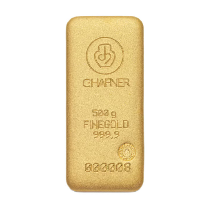 Lingou de aur turnat 500 g C. Hafner
